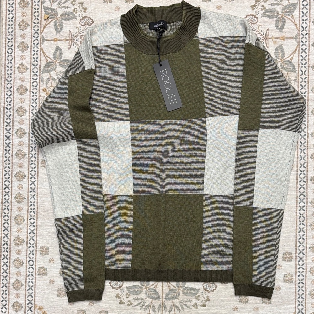 Roolee women's Olive and Light Gray Crewneck Sweater